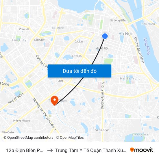 12a Điện Biên Phủ to Trung Tâm Y Tế Quận Thanh Xuân map
