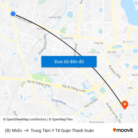 (B) Nhổn to Trung Tâm Y Tế Quận Thanh Xuân map