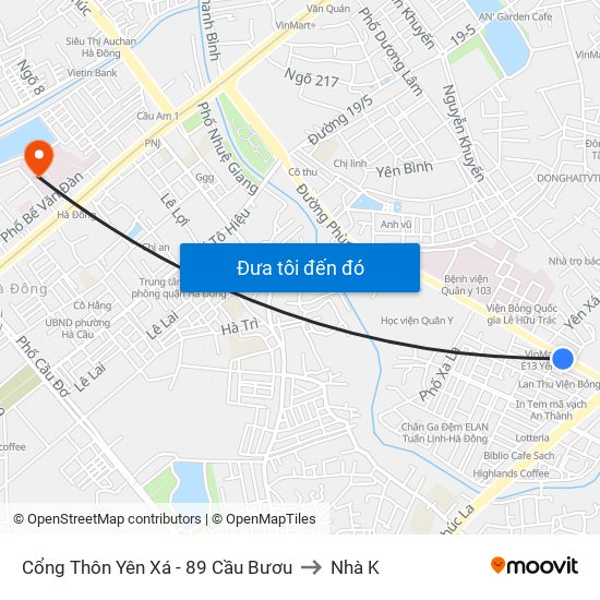 Cổng Thôn Yên Xá - 89 Cầu Bươu to Nhà K map