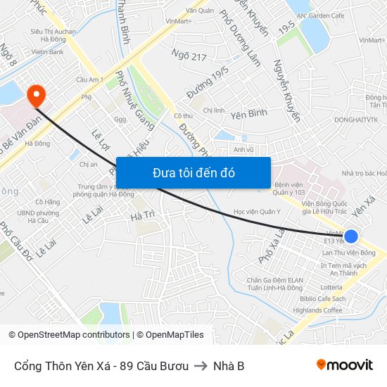 Cổng Thôn Yên Xá - 89 Cầu Bươu to Nhà B map