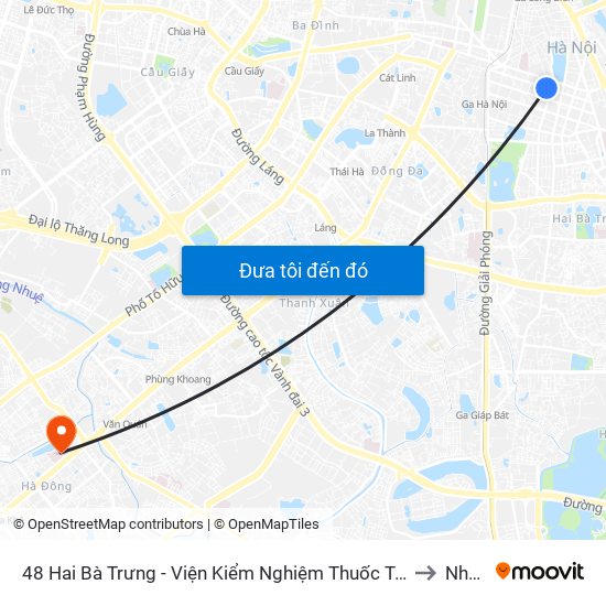 48 Hai Bà Trưng - Viện Kiểm Nghiệm Thuốc Trung Ương to Nhà B map