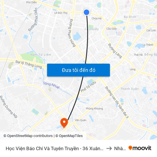 Học Viện Báo Chí Và Tuyên Truyền - 36 Xuân Thủy to Nhà B map