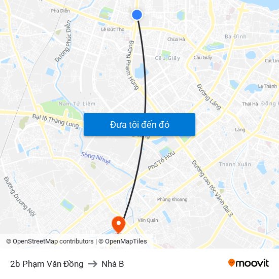 2b Phạm Văn Đồng to Nhà B map