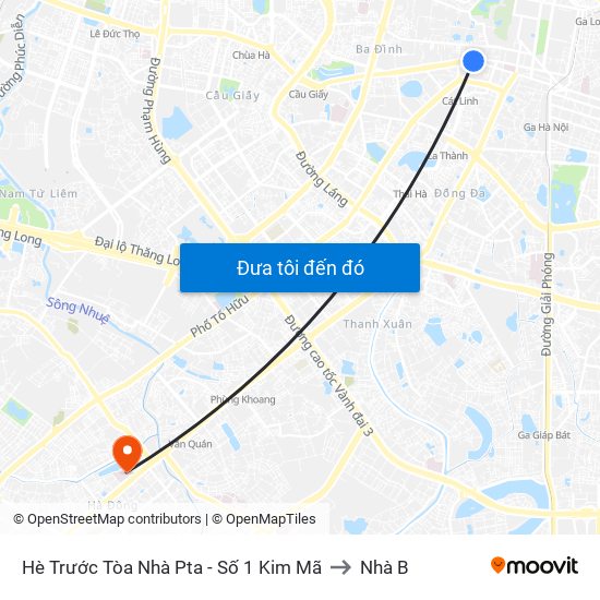 Hè Trước Tòa Nhà Pta - Số 1 Kim Mã to Nhà B map