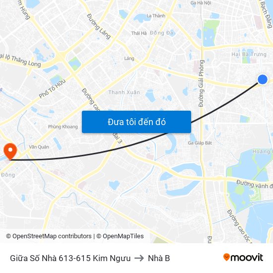 Giữa Số Nhà 613-615 Kim Ngưu to Nhà B map