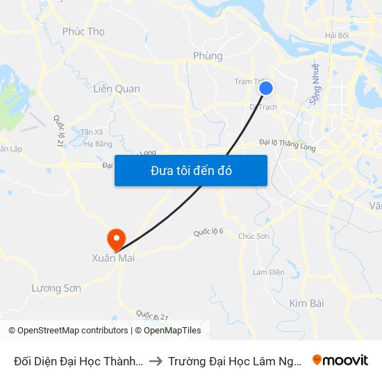 Đối Diện Đại Học Thành Đô to Trường Đại Học Lâm Nghiệp map