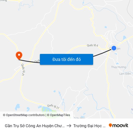 Gần Trụ Sở Công An Huyện Chương Mỹ - Quốc Lộ 6 to Trường Đại Học Lâm Nghiệp map