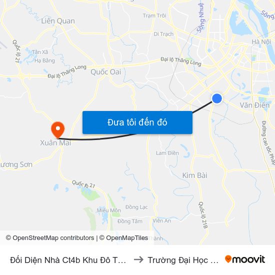 Đối Diện Nhà Ct4b Khu Đô Thị Xa La - Phúc La to Trường Đại Học Lâm Nghiệp map