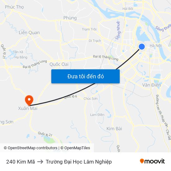 240 Kim Mã to Trường Đại Học Lâm Nghiệp map