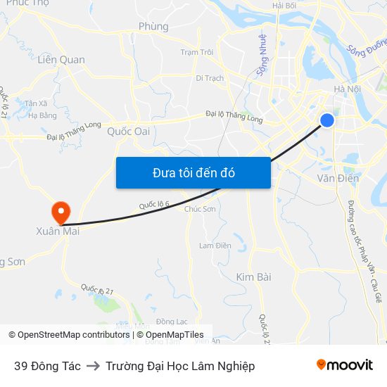 39 Đông Tác to Trường Đại Học Lâm Nghiệp map