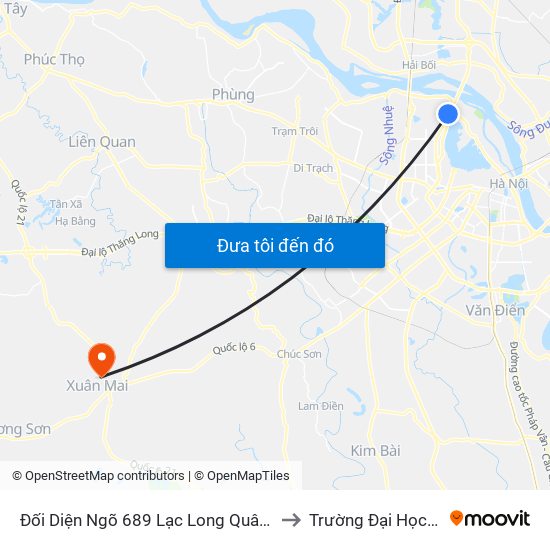 Đối Diện Ngõ 689 Lạc Long Quân - Đường Võ Chí Công to Trường Đại Học Lâm Nghiệp map