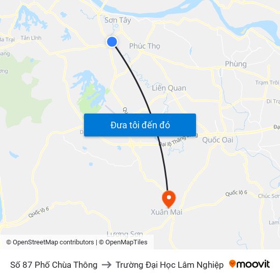 Số 87 Phố Chùa Thông to Trường Đại Học Lâm Nghiệp map