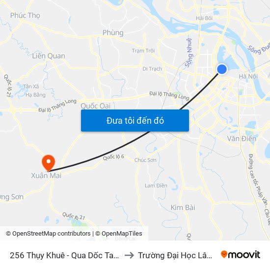 256 Thụy Khuê - Qua Dốc Tam Đa 100m to Trường Đại Học Lâm Nghiệp map