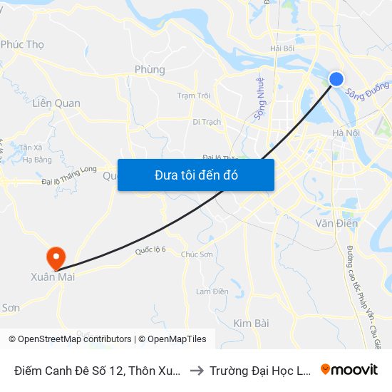 Điếm Canh Đê Số 12, Thôn Xuân Canh- Đê 406 to Trường Đại Học Lâm Nghiệp map