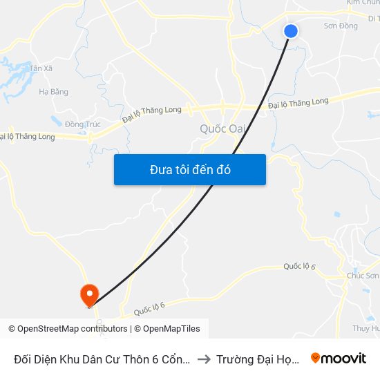 Đối Diện Khu Dân Cư Thôn 6 Cổng Cầu - Đê Song Phương to Trường Đại Học Lâm Nghiệp map