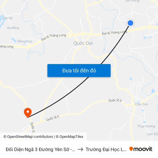 Đối Diện Ngã 3 Đường Yên Sở - Đê Song Phương to Trường Đại Học Lâm Nghiệp map