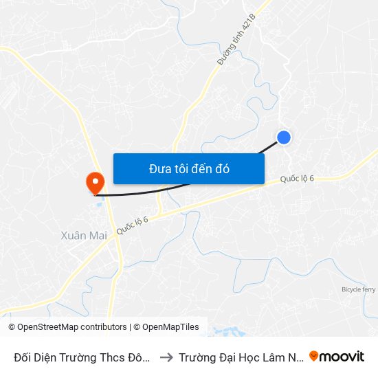 Đối Diện Trường Thcs Đông Sơn to Trường Đại Học Lâm Nghiệp map