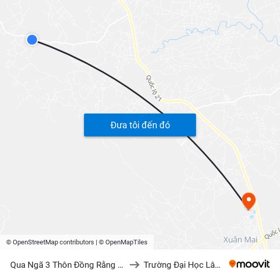 Qua Ngã 3 Thôn Đồng Rằng - Đông Xuân to Trường Đại Học Lâm Nghiệp map