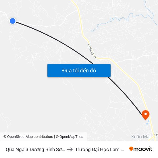 Qua Ngã 3 Đường Bình Sơn 30m to Trường Đại Học Lâm Nghiệp map