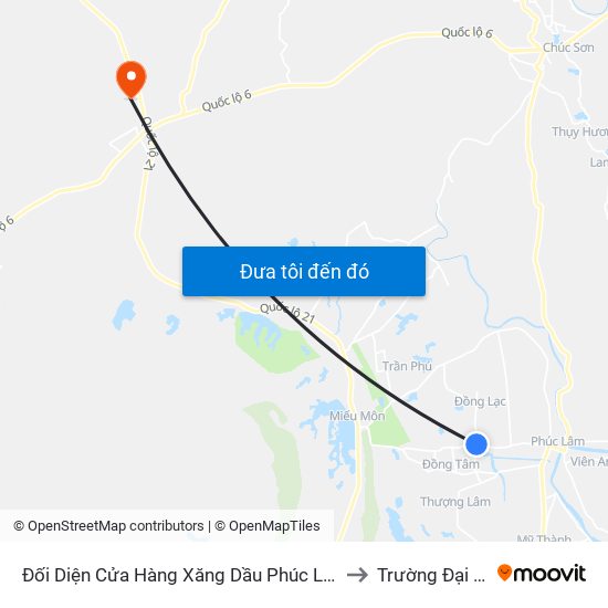 Đối Diện Cửa Hàng Xăng Dầu Phúc Lâm Thôn Chân Chim, Phúc Lâm - Tỉnh Lộ 429 to Trường Đại Học Lâm Nghiệp map