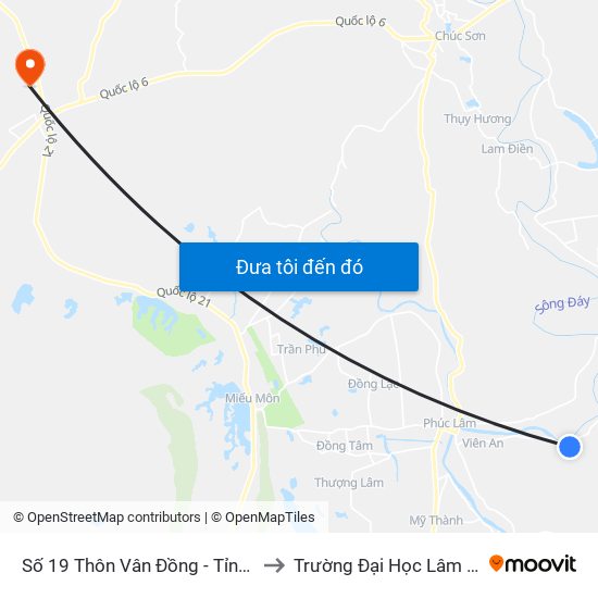 Số 19 Thôn Vân Đồng - Tỉnh Lộ 429 to Trường Đại Học Lâm Nghiệp map