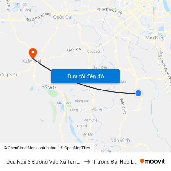 Qua Ngã 3 Đường Vào Xã Tân Ước Khoảng 50m to Trường Đại Học Lâm Nghiệp map