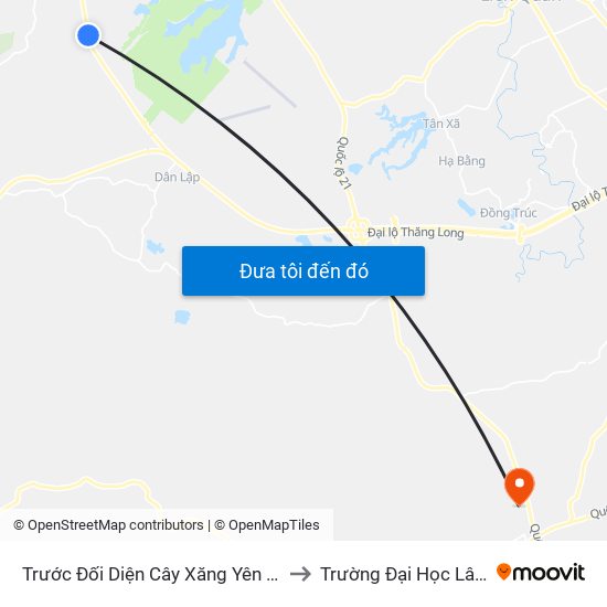 Trước Đối Diện Cây Xăng Yên Bài 20m, Đt87 to Trường Đại Học Lâm Nghiệp map