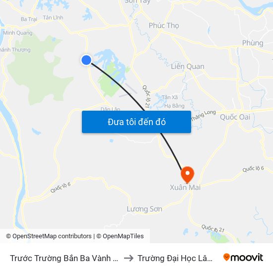 Trước Trường Bắn Ba Vành 15m, Đt87 to Trường Đại Học Lâm Nghiệp map