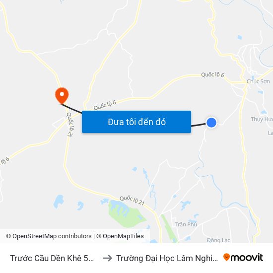 Trước Cầu Dền Khê 50m to Trường Đại Học Lâm Nghiệp map