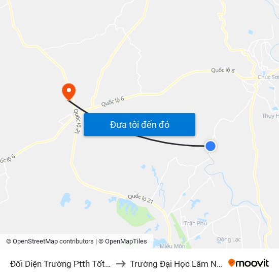 Đối Diện Trường Ptth Tốt Động to Trường Đại Học Lâm Nghiệp map