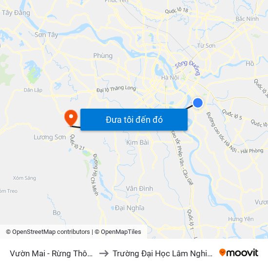 Vườn Mai - Rừng Thông to Trường Đại Học Lâm Nghiệp map