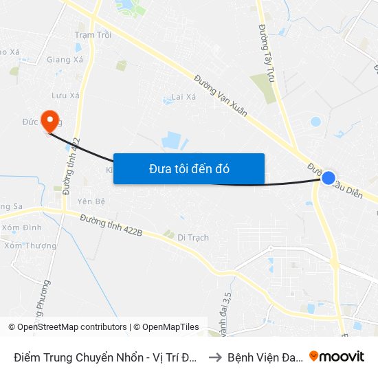 Điểm Trung Chuyển Nhổn - Vị Trí Đỗ Tuyến 20, 29, 32 (Chiều Sơn Tây - Hà Nội)- Đường 32 to Bệnh Viện Đa Khoa Huyện Hoài Đức map