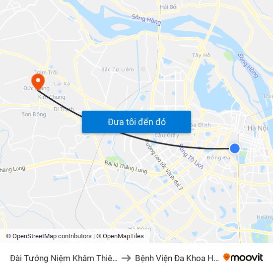 Đài Tưởng Niệm Khâm Thiên - 45 Khâm Thiên to Bệnh Viện Đa Khoa Huyện Hoài Đức map