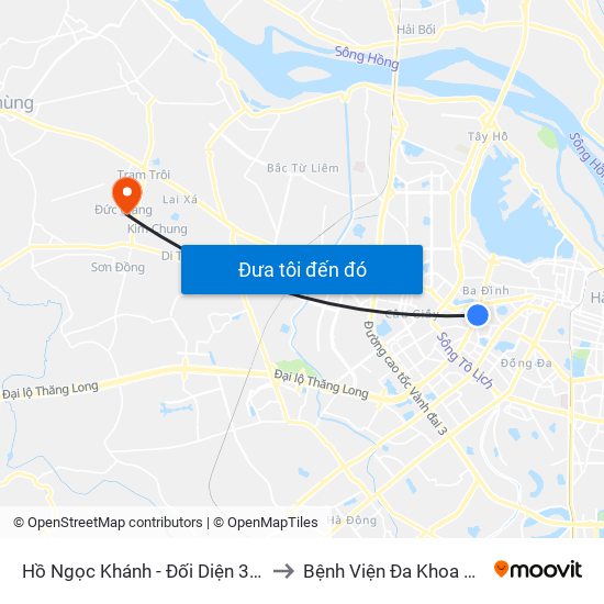 Hồ Ngọc Khánh - Đối Diện 37 Nguyễn Chí Thanh to Bệnh Viện Đa Khoa Huyện Hoài Đức map