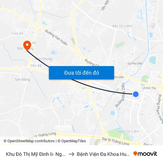 Khu Đô Thị Mỹ Đình Ii- Nguyễn Cơ Thạch to Bệnh Viện Đa Khoa Huyện Hoài Đức map