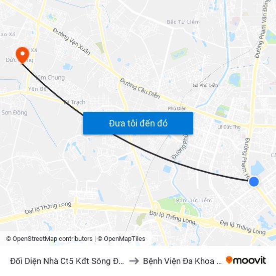 Đối Diện Nhà Ct5 Kđt Sông Đà Mỹ Đình - Phạm Hùng to Bệnh Viện Đa Khoa Huyện Hoài Đức map