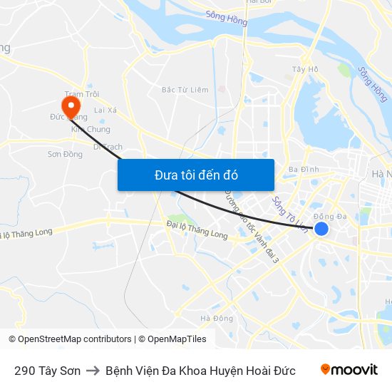 290 Tây Sơn to Bệnh Viện Đa Khoa Huyện Hoài Đức map