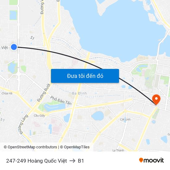 247-249 Hoàng Quốc Việt to B1 map