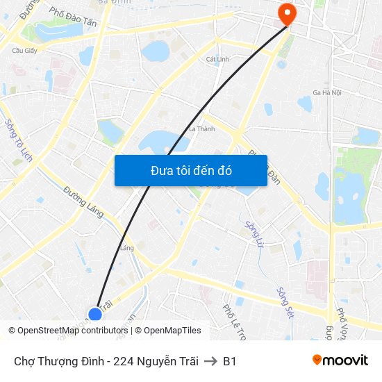 Chợ Thượng Đình - 224 Nguyễn Trãi to B1 map