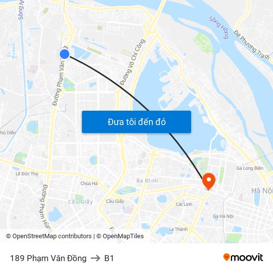 189 Phạm Văn Đồng to B1 map