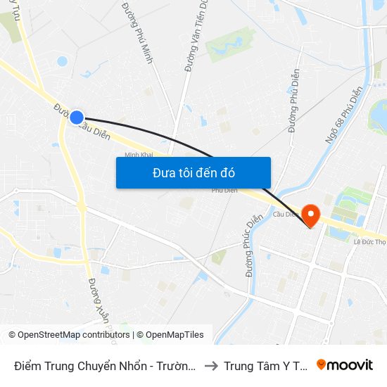 Điểm Trung Chuyển Nhổn - Trường Đại Học Công Nghiệp Hà Nội - Đường 32 to Trung Tâm Y Tế Quận Nam Từ Liêm map