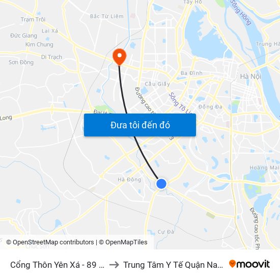 Cổng Thôn Yên Xá - 89 Cầu Bươu to Trung Tâm Y Tế Quận Nam Từ Liêm map