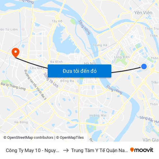 Công Ty May 10 - Nguyễn Văn Linh to Trung Tâm Y Tế Quận Nam Từ Liêm map