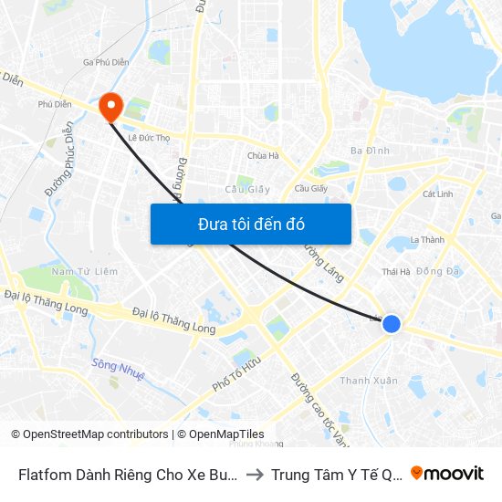 Flatfom Dành Riêng Cho Xe Buýt Trước Nhà 45 Đường Láng to Trung Tâm Y Tế Quận Nam Từ Liêm map