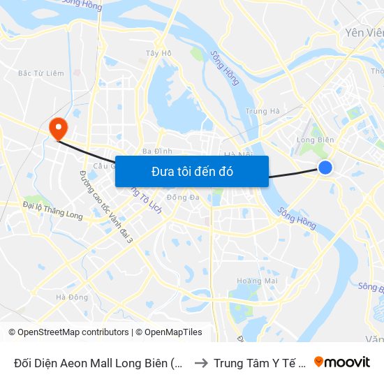 Đối Diện Aeon Mall Long Biên (Cột Điện T4a/2a-B Đường Cổ Linh) to Trung Tâm Y Tế Quận Nam Từ Liêm map