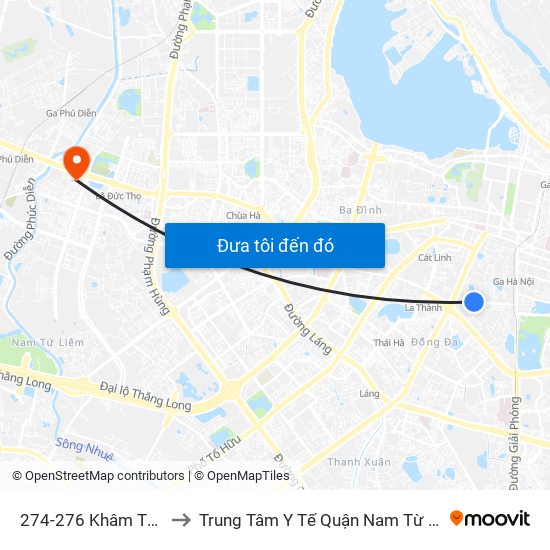 274-276 Khâm Thiên to Trung Tâm Y Tế Quận Nam Từ Liêm map