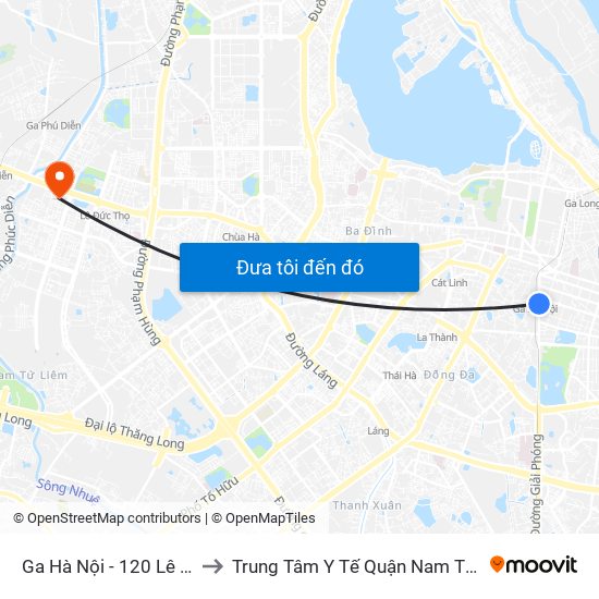 Ga Hà Nội - 120 Lê Duẩn to Trung Tâm Y Tế Quận Nam Từ Liêm map