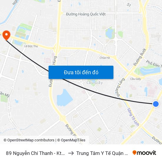 89 Nguyễn Chí Thanh - Ktx Đại Học Luật to Trung Tâm Y Tế Quận Nam Từ Liêm map
