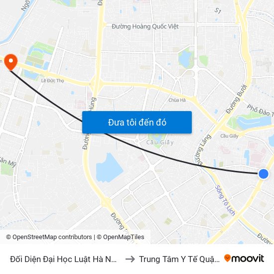 Đối Diện Đại Học Luật Hà Nội - Nguyễn Chí Thanh to Trung Tâm Y Tế Quận Nam Từ Liêm map