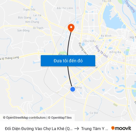 Đối Diện Đường Vào Chợ La Khê (Qua Ga Metro La Khê) - 405 Quang Trung (Hà Đông) to Trung Tâm Y Tế Quận Nam Từ Liêm map